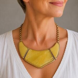 Chico's Yellow Gold Bib Necklace